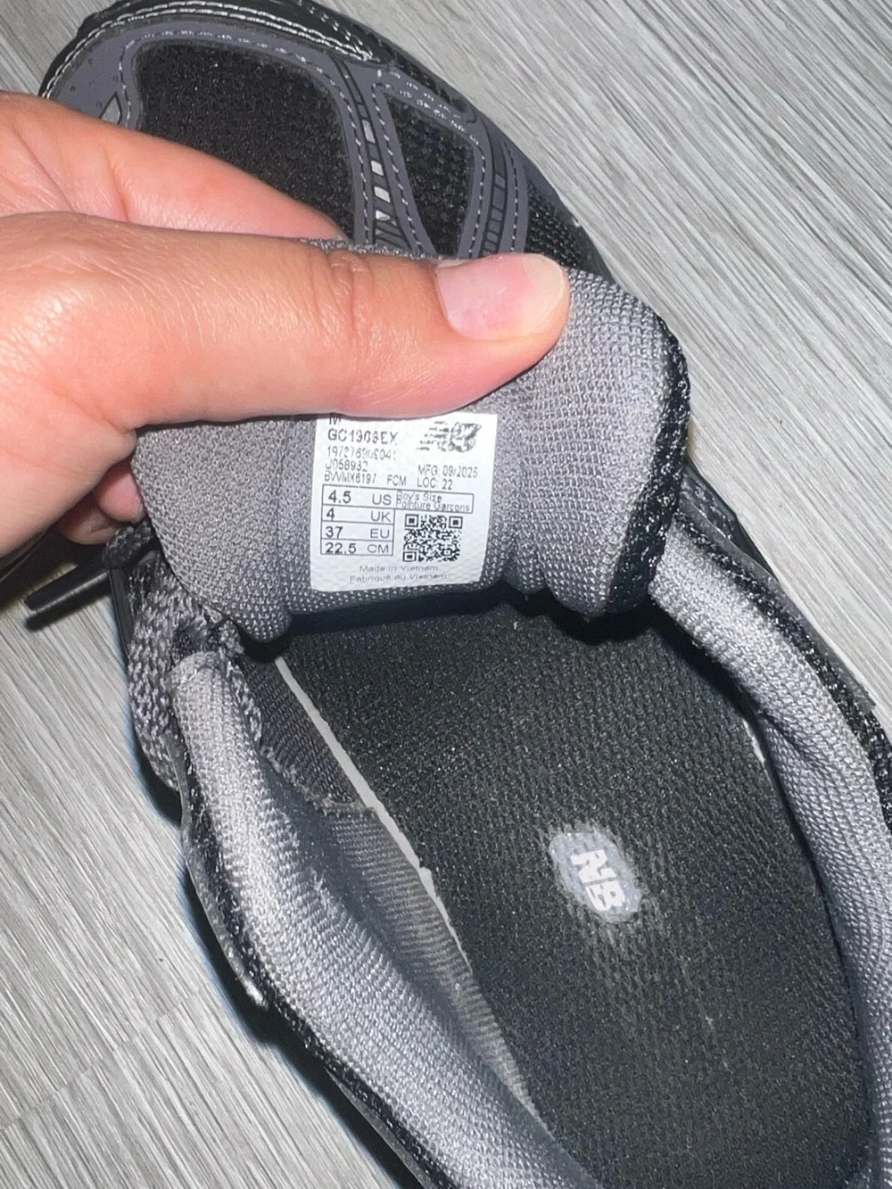 New Balance Kids' Black and Gray Lace-Up Sneakers